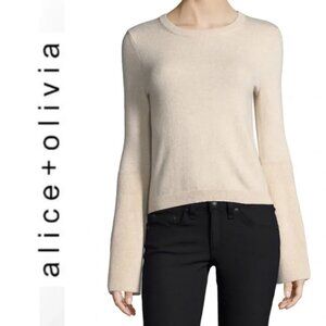 Alice + Olivia Wool and Cashmere Blend Bell-Sleeve Sweater